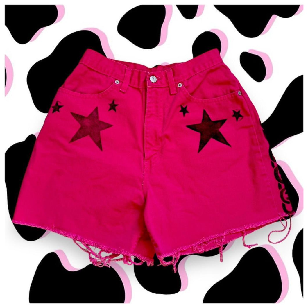 Hot Pink Printed Shorts