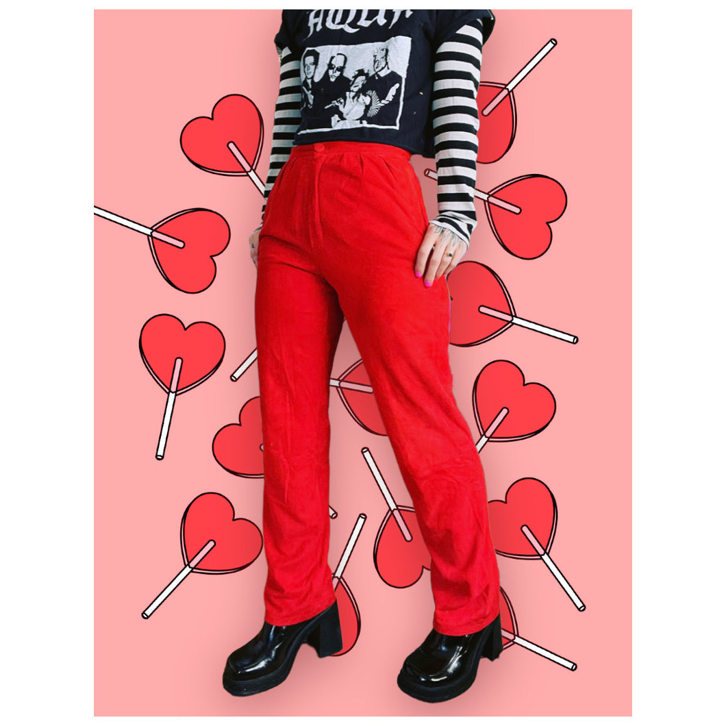 Red Suede Pants