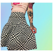 Load image into Gallery viewer, Trippy Checkered Skirt
