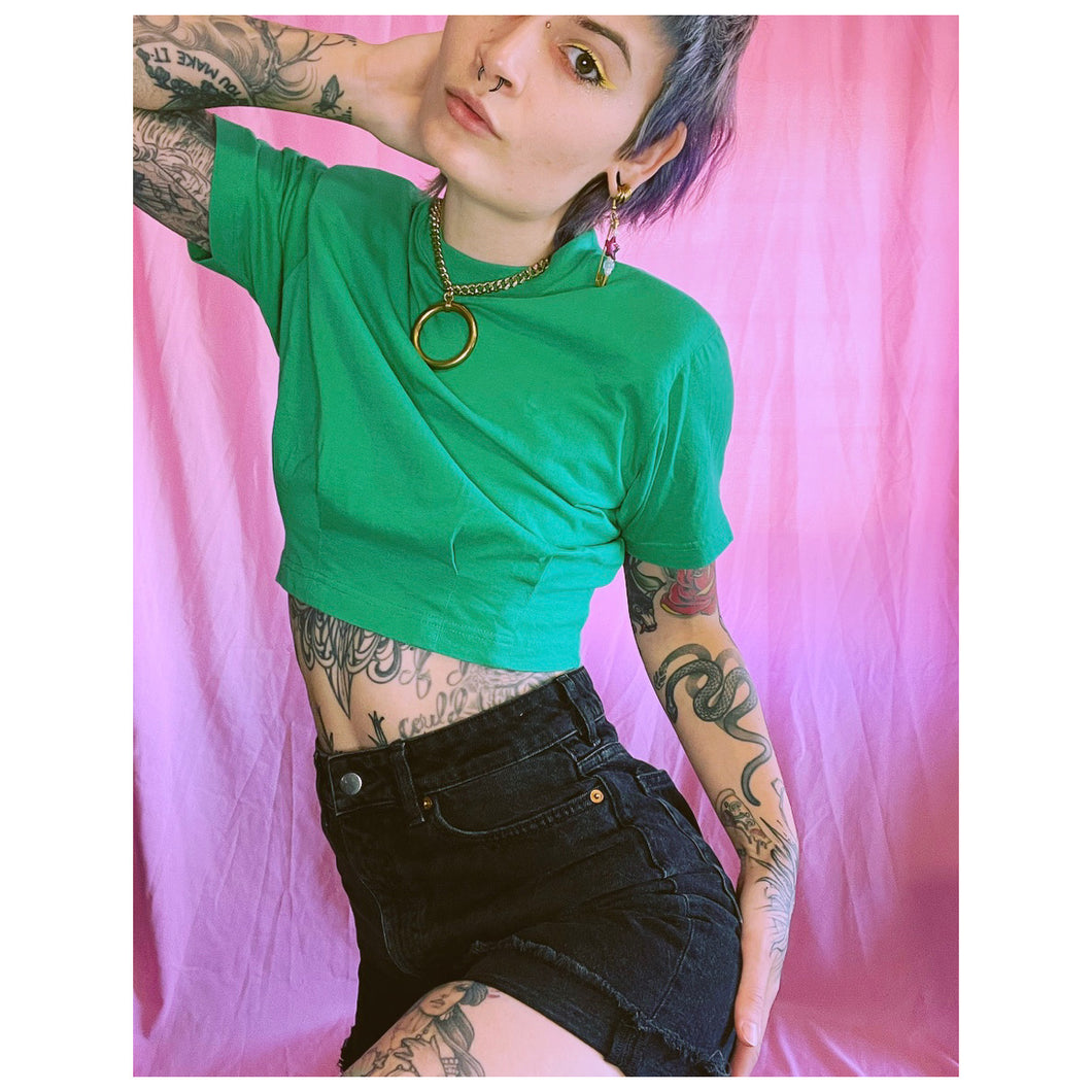 80’s Green Crop Top